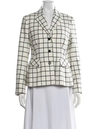 Pre-owned Dior Virgin Wool Plaid Print Blazer In Neutrals
