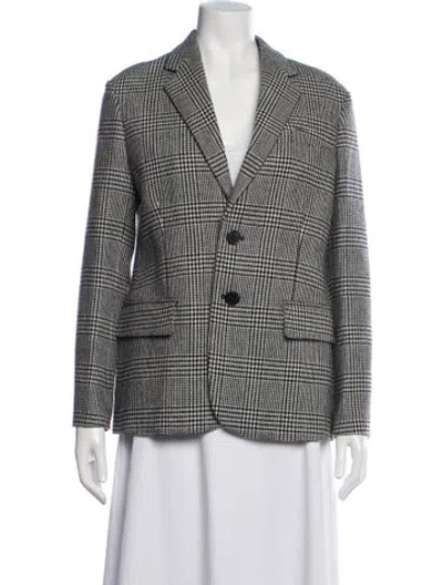 Pre-owned Dior Virgin Wool Plaid Print Blazer W/ Tags In Black