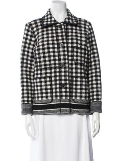 Pre-owned Dior Virgin Wool Plaid Print Jacket In Black