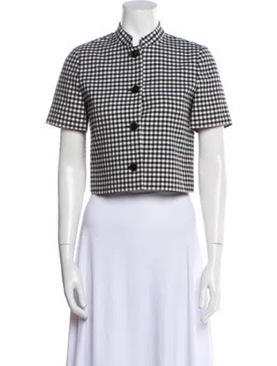 Pre-owned Dior Virgin Wool Plaid Print Jacket In White