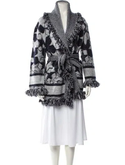 Pre-owned Dior Virgin Wool Printed Sweater In Blue