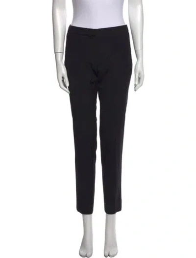 Pre-owned Dior Virgin Wool Skinny Leg Pants In Black