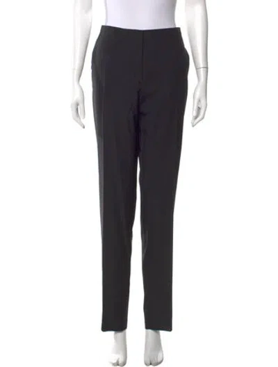Pre-owned Dior Virgin Wool Straight Leg Pants In Black