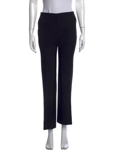 Pre-owned Dior Virgin Wool Straight Leg Pants In Black