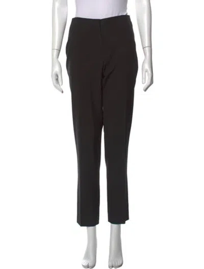 Pre-owned Dior Virgin Wool Straight Leg Pants In Black