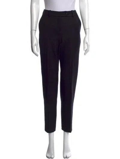 Pre-owned Dior Virgin Wool Straight Leg Pants In Black