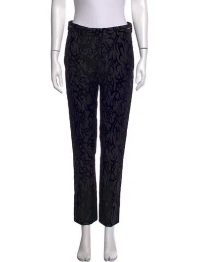 Pre-owned Dior Virgin Wool Straight Leg Pants In Black