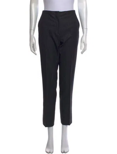 Pre-owned Dior Virgin Wool Straight Leg Pants In Blue