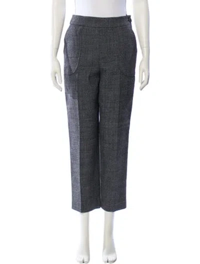 Pre-owned Dior Virgin Wool Straight Leg Pants In Gray