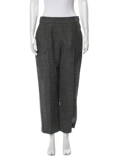 Pre-owned Dior Virgin Wool Straight Leg Pants In Gray