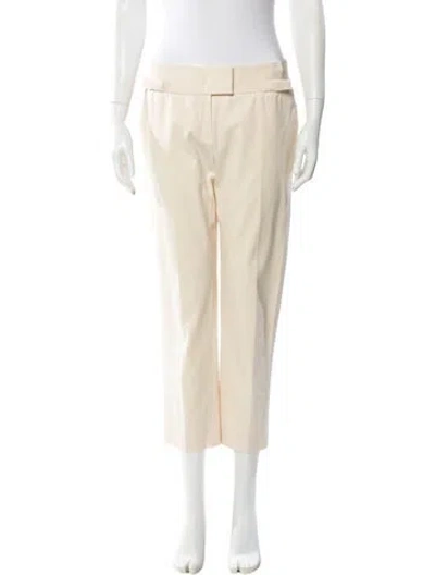 Pre-owned Dior Virgin Wool Straight Leg Pants In Neutral