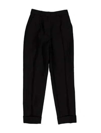 Pre-owned Dior Virgin Wool Straight Leg Pants W/ Tags In Black