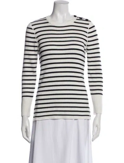 Pre-owned Dior Virgin Wool Striped Sweater In Neutral