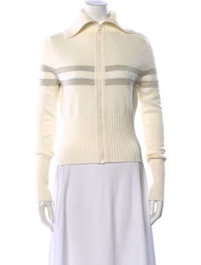 Pre-owned Dior Virgin Wool Striped Sweater In Neutral