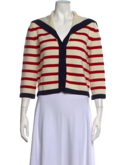 Pre-owned Dior Virgin Wool Striped Sweater In Neutrals