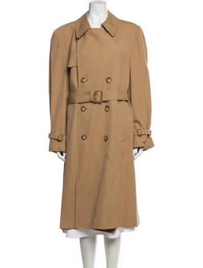 Pre-owned Dior Virgin Wool Trench Coat In Neutral