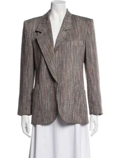 Pre-owned Dior Virgin Wool Tweed Pattern Blazer In Multicolor