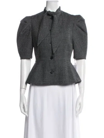 Pre-owned Dior Virgin Wool Tweed Pattern Blazer W/ Tags In Black/grey