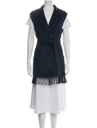 Pre-owned Dior Virgin Wool Vest In Blue