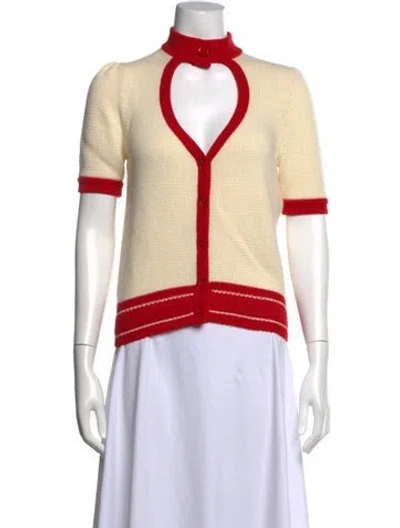Pre-owned Dior Virgin Wool V-neck Sweater In Neutral