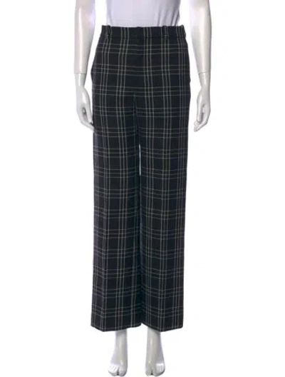 Pre-owned Dior Virgin Wool Wide Leg Pants In Black