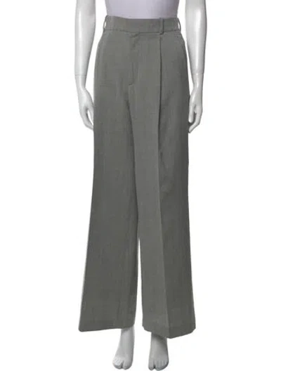 Pre-owned Dior Virgin Wool Wide Leg Pants In Black
