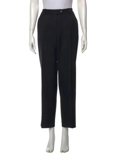 Pre-owned Dior Virgin Wool Wide Leg Pants In Black