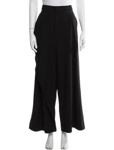 Pre-owned Dior Virgin Wool Wide Leg Pants In Black