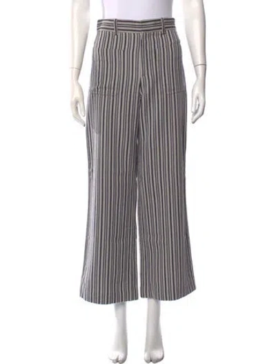 Pre-owned Dior Virgin Wool Wide Leg Pants In Blue/grey