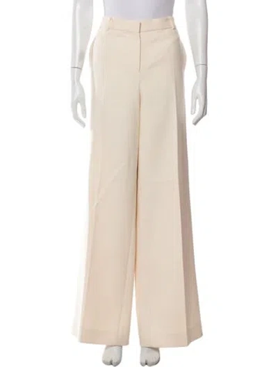 Pre-owned Dior Virgin Wool Wide Leg Pants In Neutral