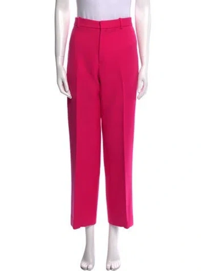 Pre-owned Dior Virgin Wool Wide Leg Pants In Pink