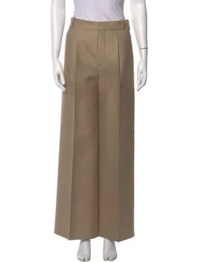 Pre-owned Dior Virgin Wool Wide Leg Pants W/ Tags In Brown