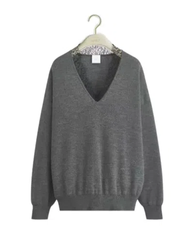 Dior V-neck Knitwear In Gray