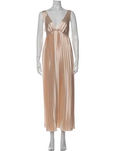 Pre-owned Dior V-neck Long Dress In Pink