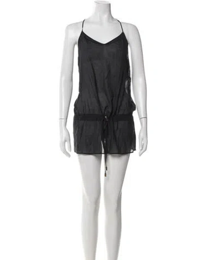 Pre-owned Dior V-neck Mini Dress In Black