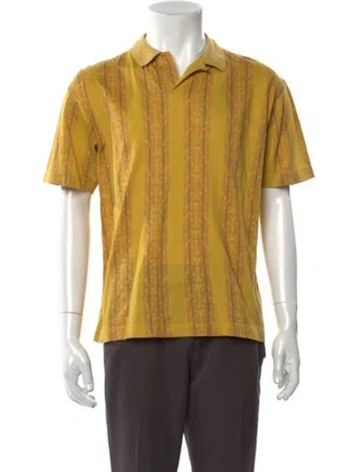 Pre-owned Dior V-neck Short Sleeve Polo Shirt In Yellow