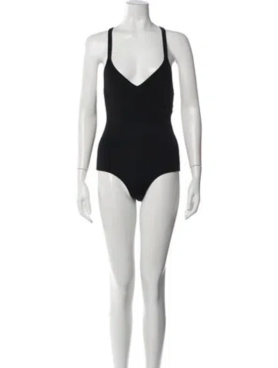Pre-owned Dior V-neck Sleeveless Bodysuit In Black