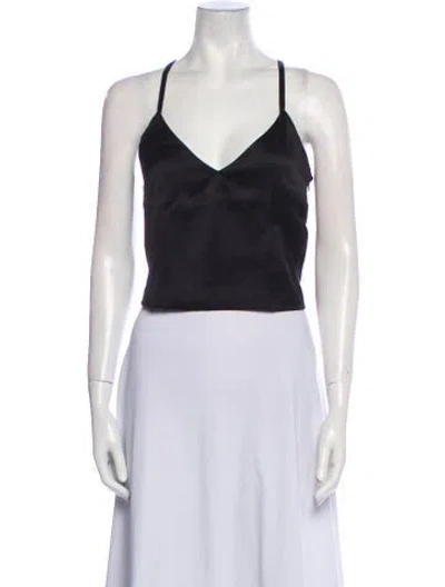 Pre-owned Dior V-neck Sleeveless Crop Top In Black