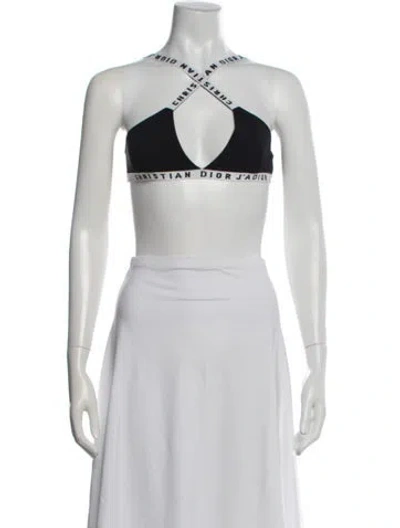 Pre-owned Dior V-neck Sleeveless Sports Bra In Black