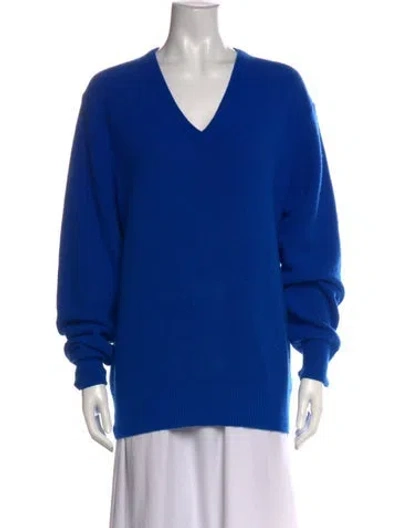 Pre-owned Dior V-neck Sweater In Blue