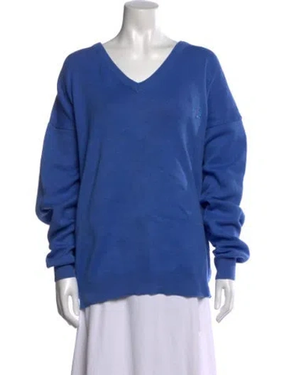 Pre-owned Dior V-neck Sweater In Blue