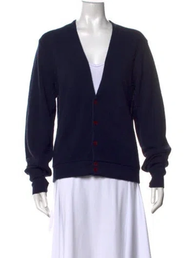 Pre-owned Dior V-neck Sweater In Blue