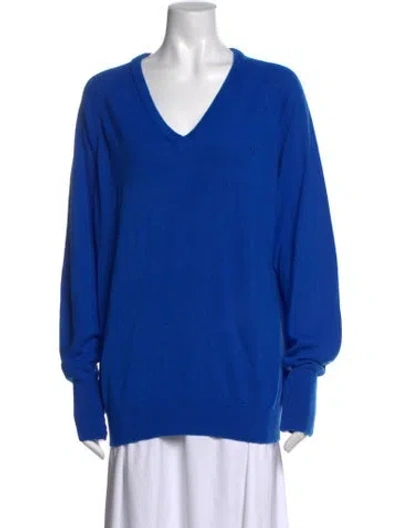 Pre-owned Dior V-neck Sweater In Blue