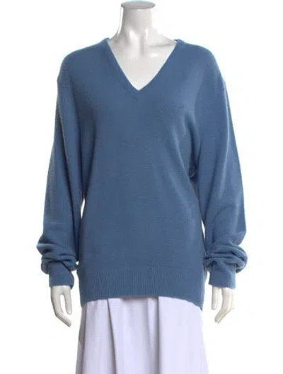 Pre-owned Dior V-neck Sweater In Blue