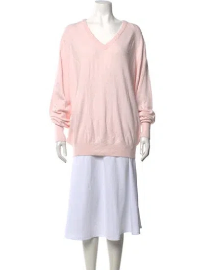 Pre-owned Dior V-neck Sweater In Pink