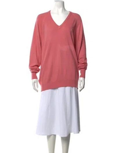 Pre-owned Dior V-neck Sweater In Pink