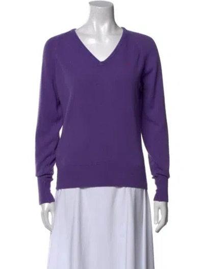 Pre-owned Dior V-neck Sweater In Purple