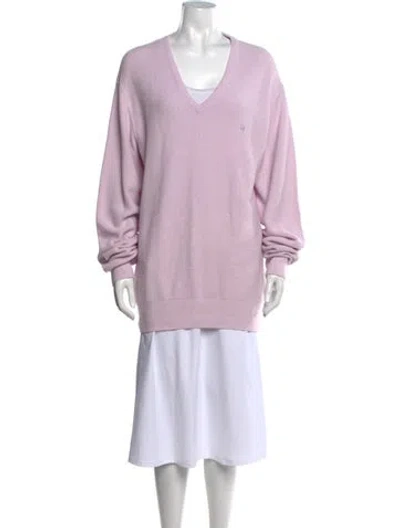 Pre-owned Dior V-neck Sweater In Purple