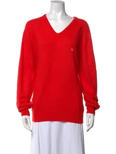 Pre-owned Dior V-neck Sweater In Red