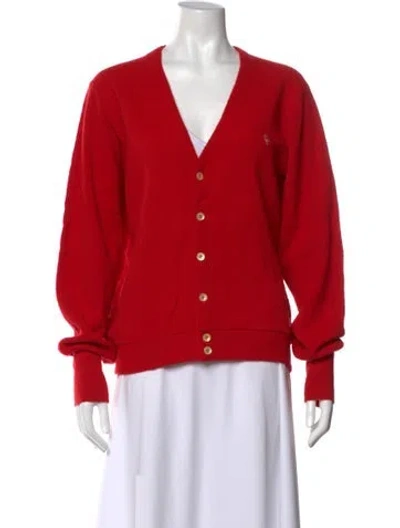Pre-owned Dior V-neck Sweater In Red